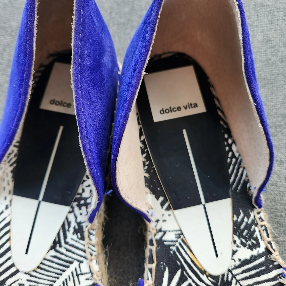DOLCE VITA Ciara Espadrilles Electric‎ Blue Suede Women's Size 8